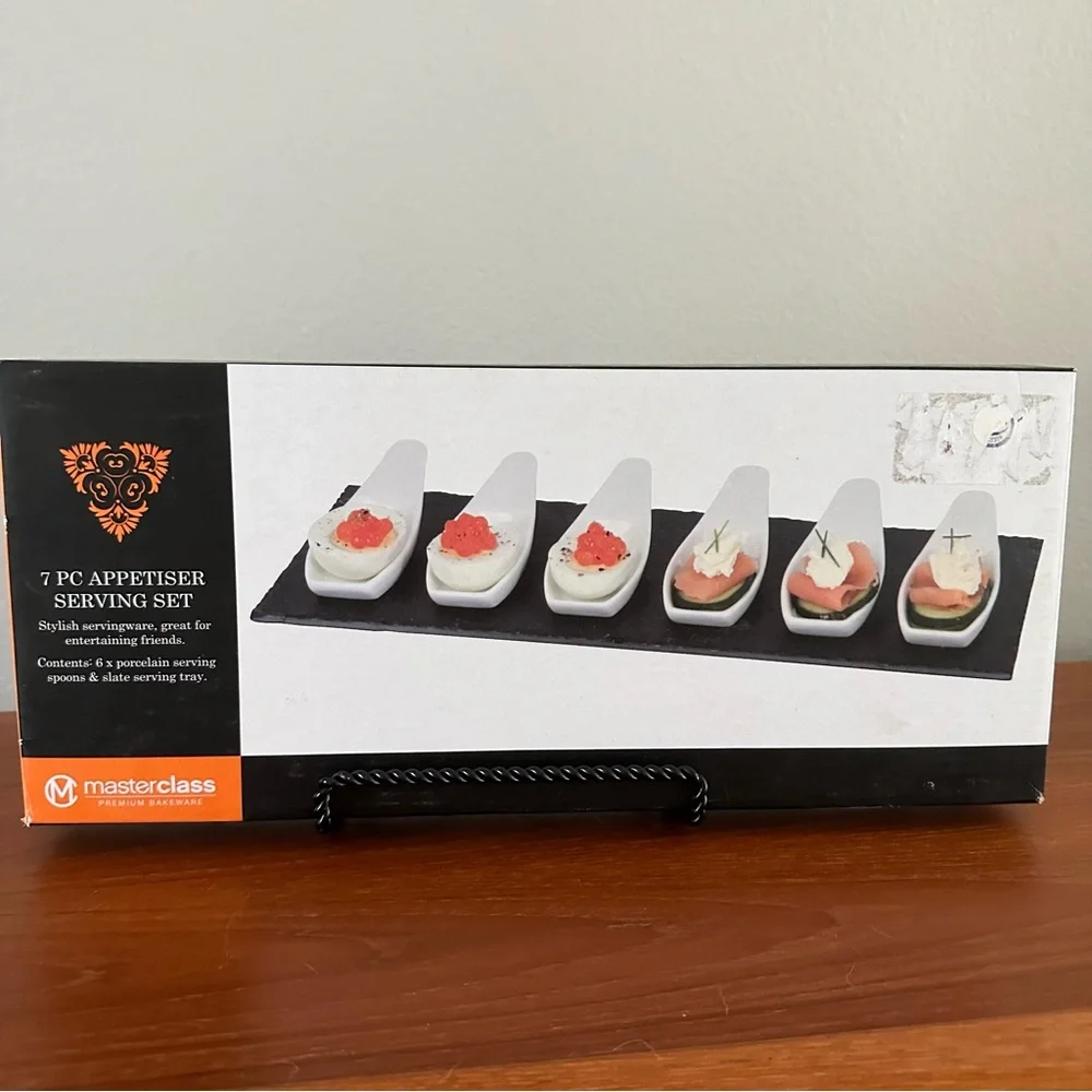 NIB - MasterClass Appetizer Servers w/ Slate Tray - Picture 2 of 6